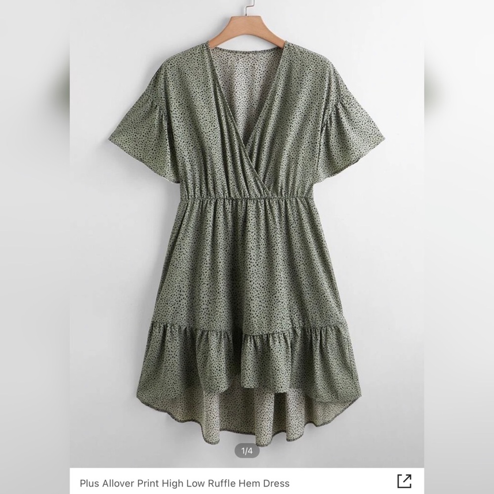 SHEIN High Low Ruffle Hem Dress